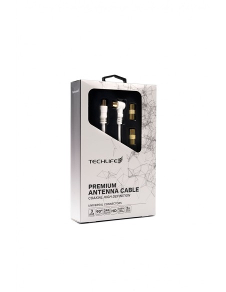 TECHLIFE TLVT0007W CAVO ANTENNA 3,0M BIANCO PREMIUM