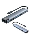 TECHLIFE TLIT0013 MULTIPORTA 8IN1 USB-C 2USB3/USB-C+PD/HDMI/C.RE/LAN G