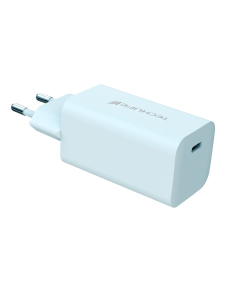 TECHLIFE TLMT0051 USB-C 65W GAN ALIMENTATORE RETE BIANCO ULTRACOMPATTO