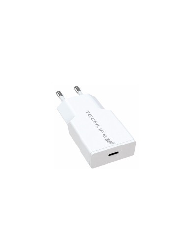 TECHLIFE TLMT0019 USB-C 20W GAN ALIMENTATORE RETE BIANCO ULTRASOTTILE