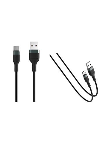 TECHLIFE TLMT0037 USB-A/USB-C 3A CAVO 1,2M NERO